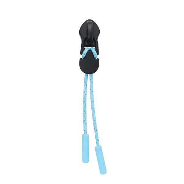 Blue cord zipper pull sample
