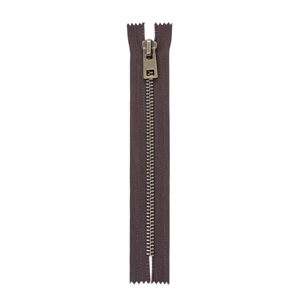 Brown metal zipper sample