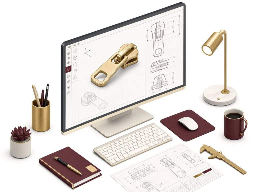 Technical drawing and design process illustration